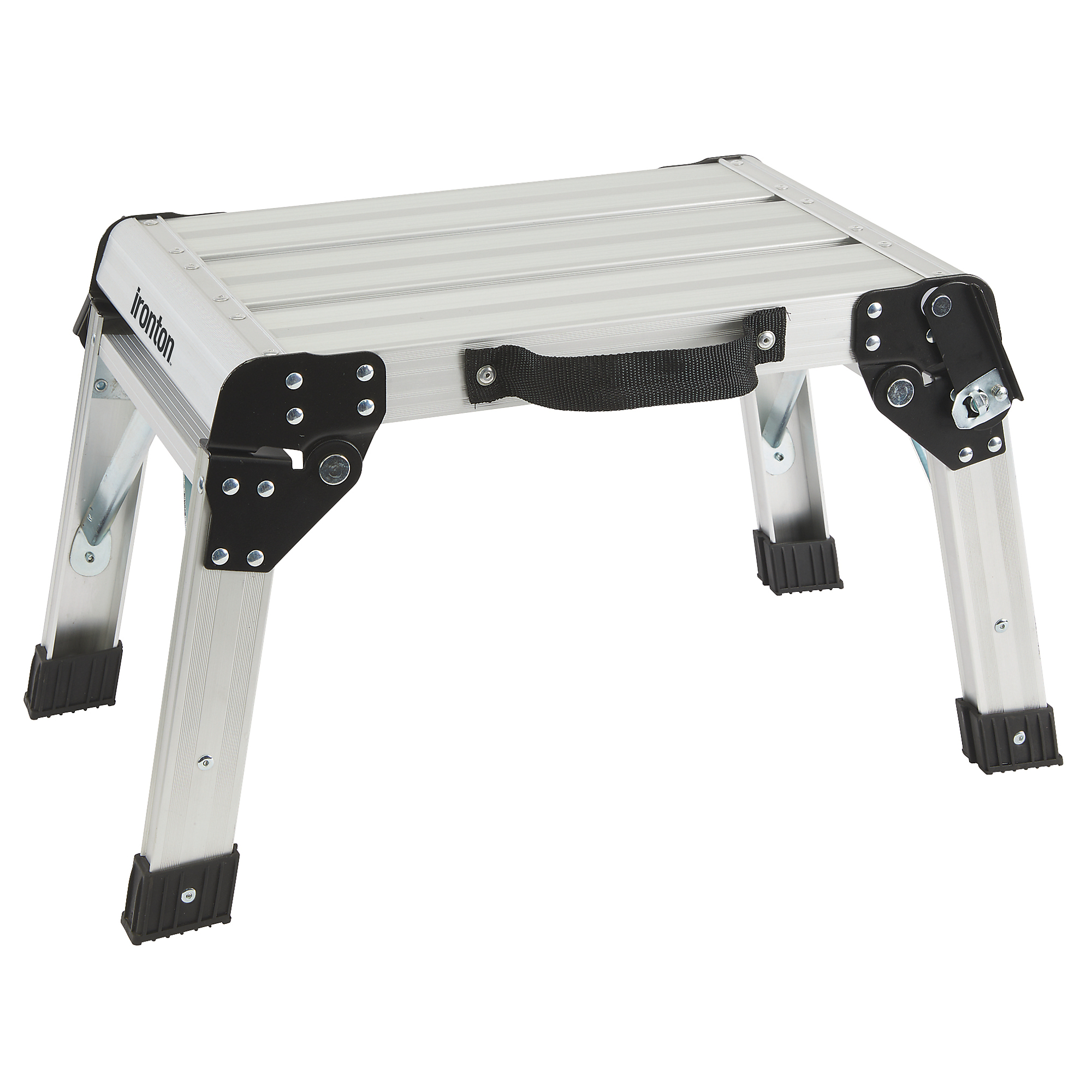 Ironton Folding Aluminum Work Platform, 350-Lb. Capacity, Portable Step Platform